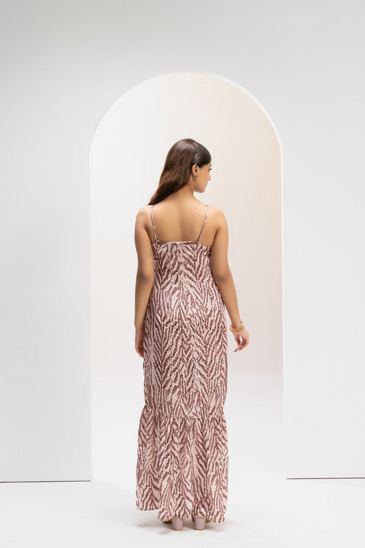 Desert Dusk Zebra Maxi Dress