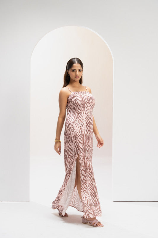 Desert Dusk Zebra Maxi Dress