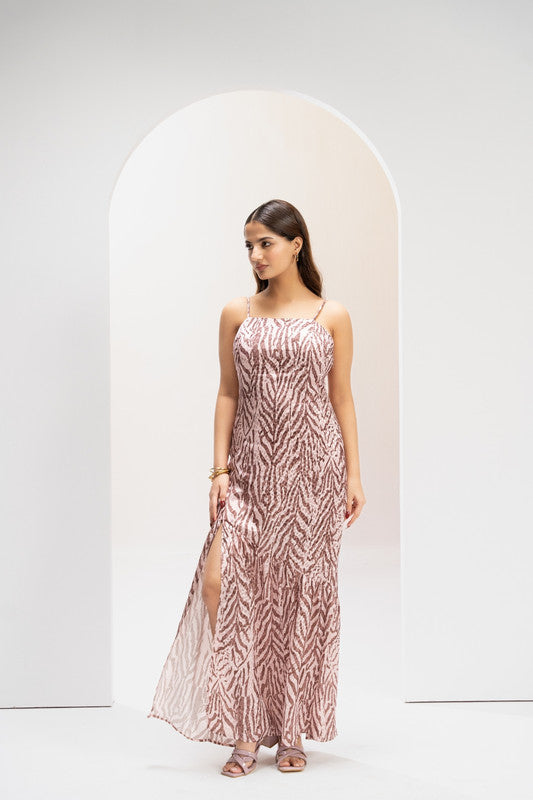 Desert Dusk Zebra Maxi Dress
