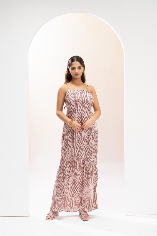 Desert Dusk Zebra Maxi Dress