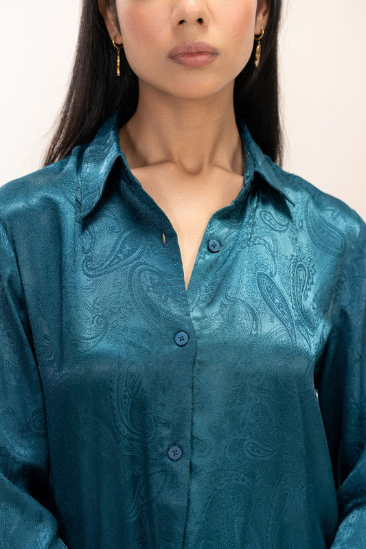 Emerald Aura Jacquard Shirt