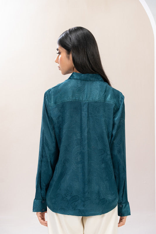 Emerald Aura Jacquard Shirt