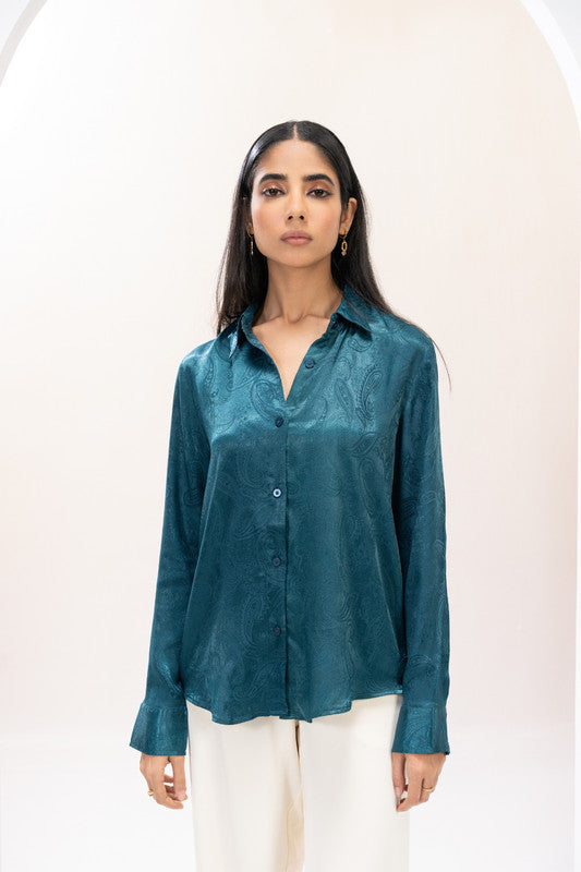 Emerald Aura Jacquard Shirt