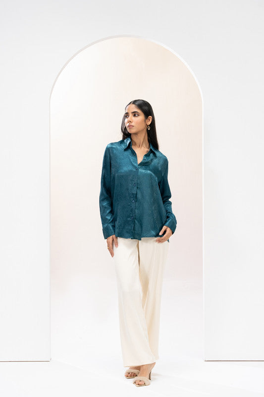 Emerald Aura Jacquard Shirt