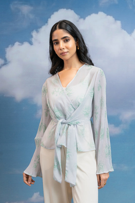 Mint Whisper Knot Top