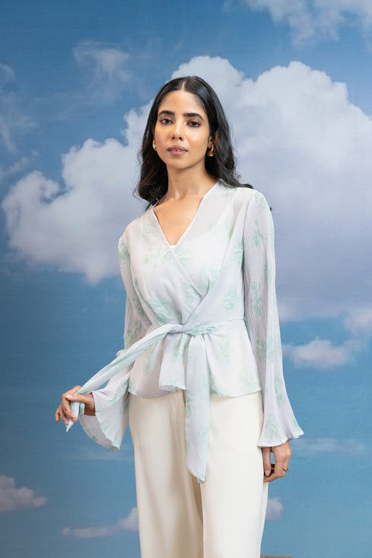 Mint Whisper Knot Top