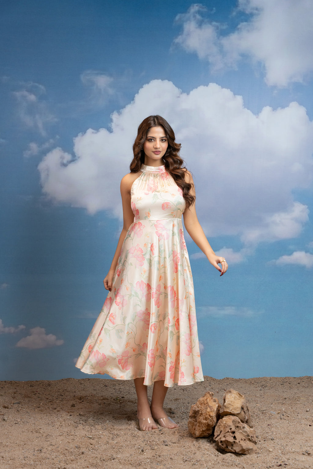 Blush Horizon Halter Dress