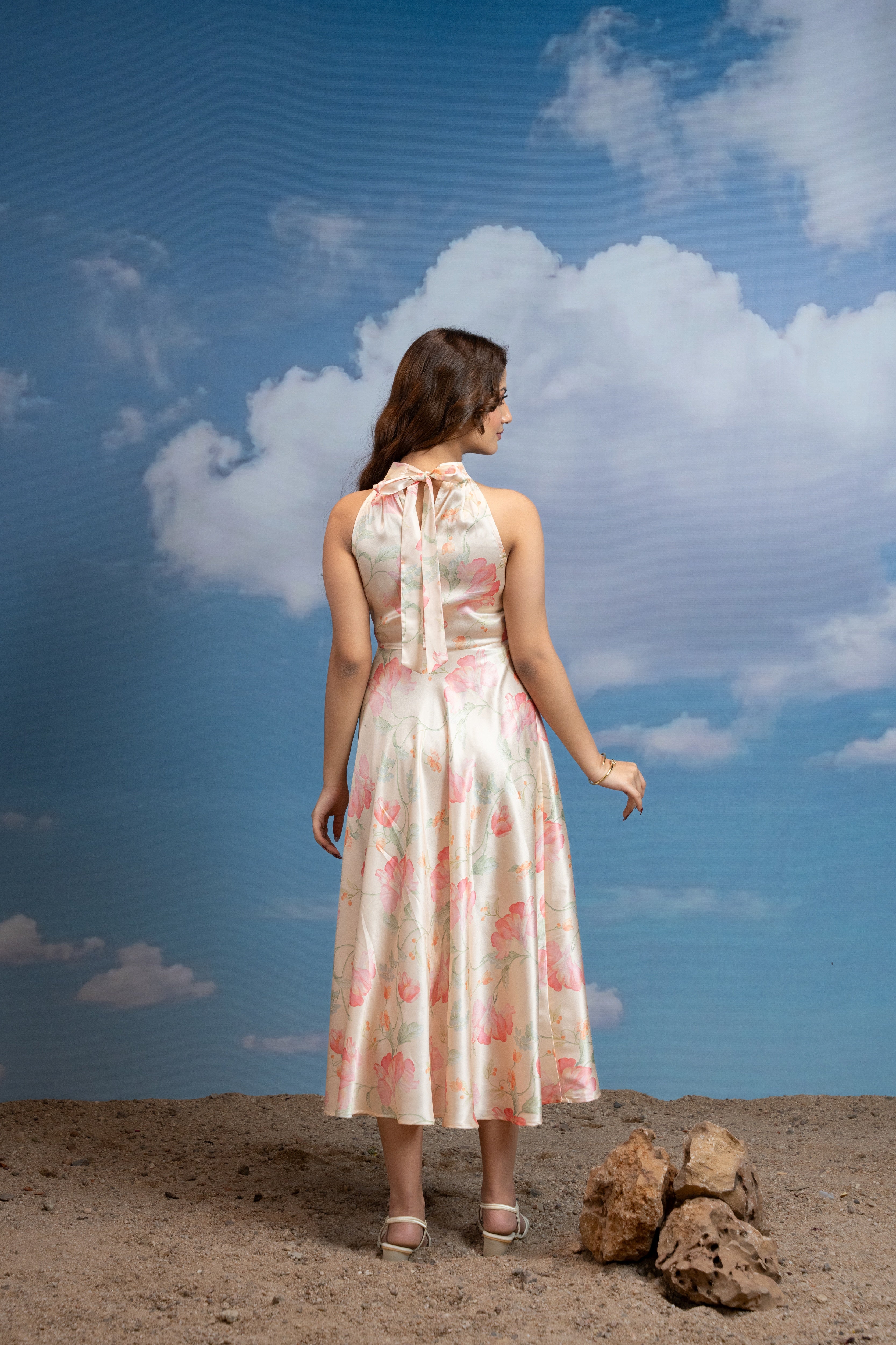 Blush Horizon Halter Dress