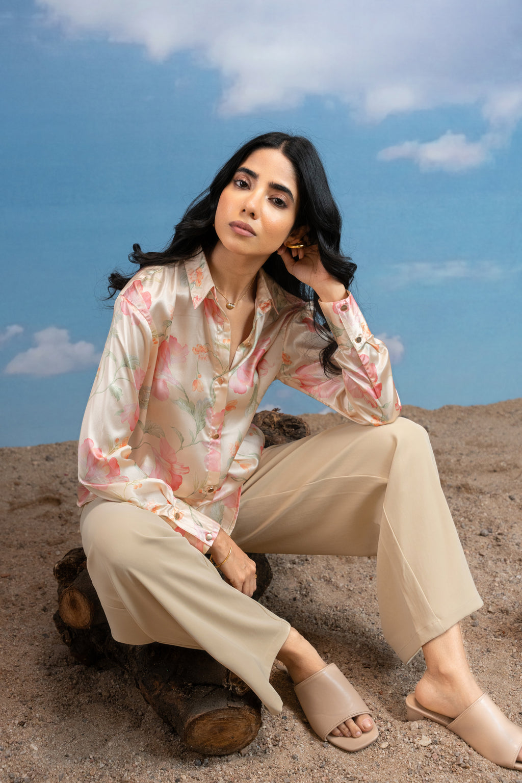 Blush Meadow Button-Down Shirt