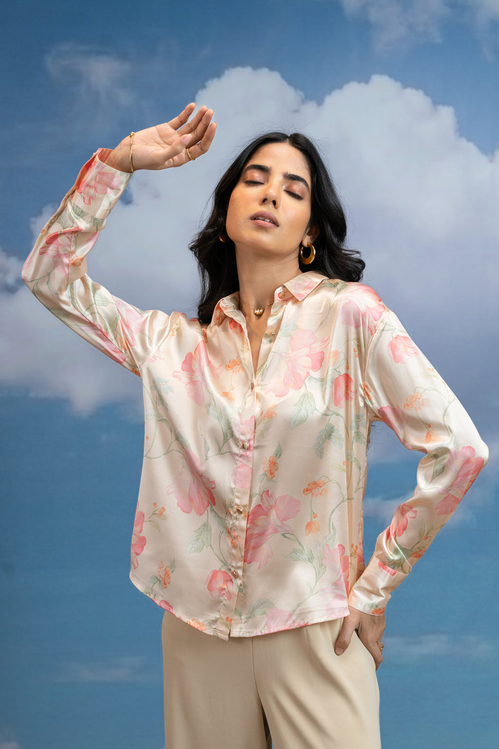 Blush Meadow Button-Down Shirt