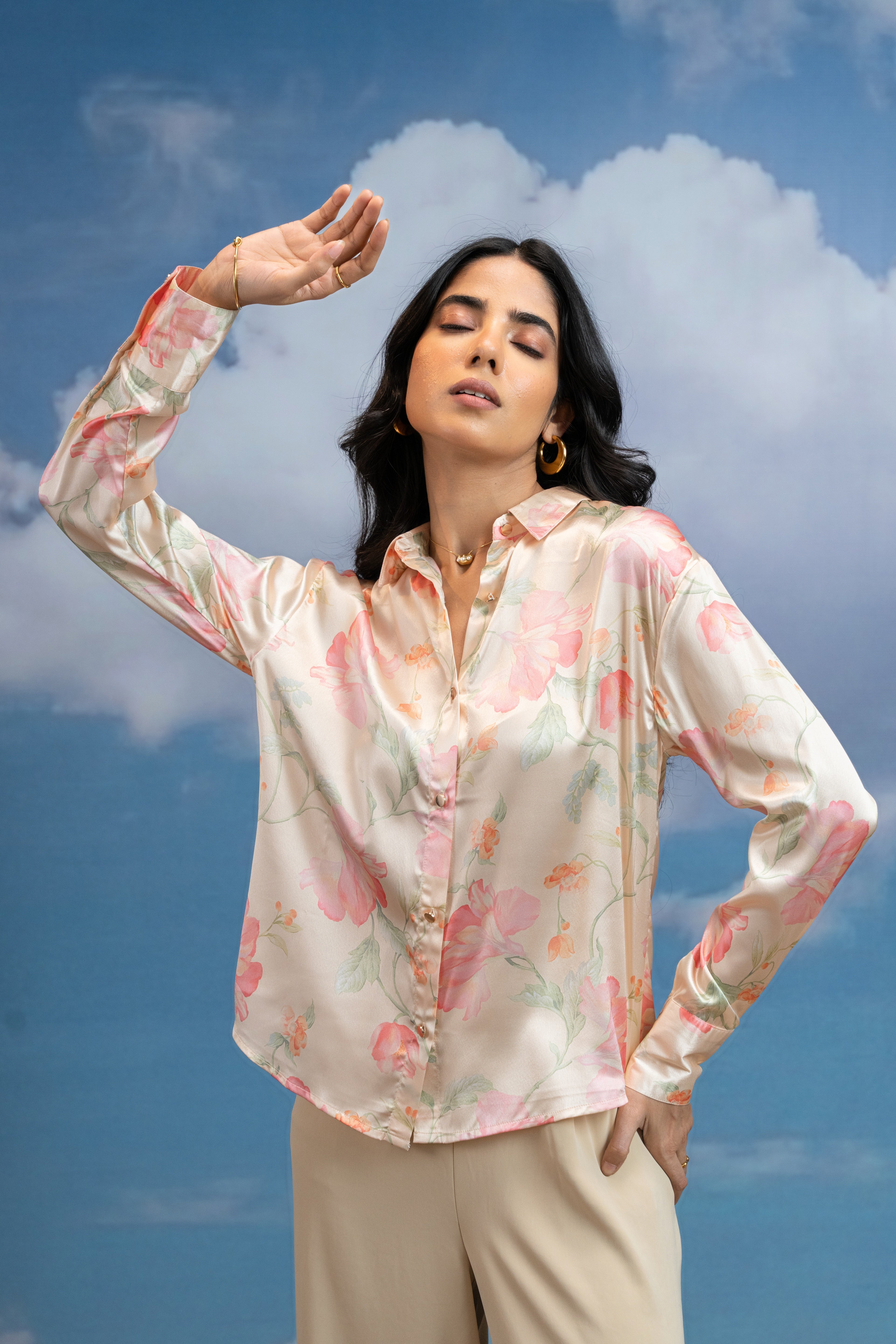 Blush Meadow Button-Down Shirt