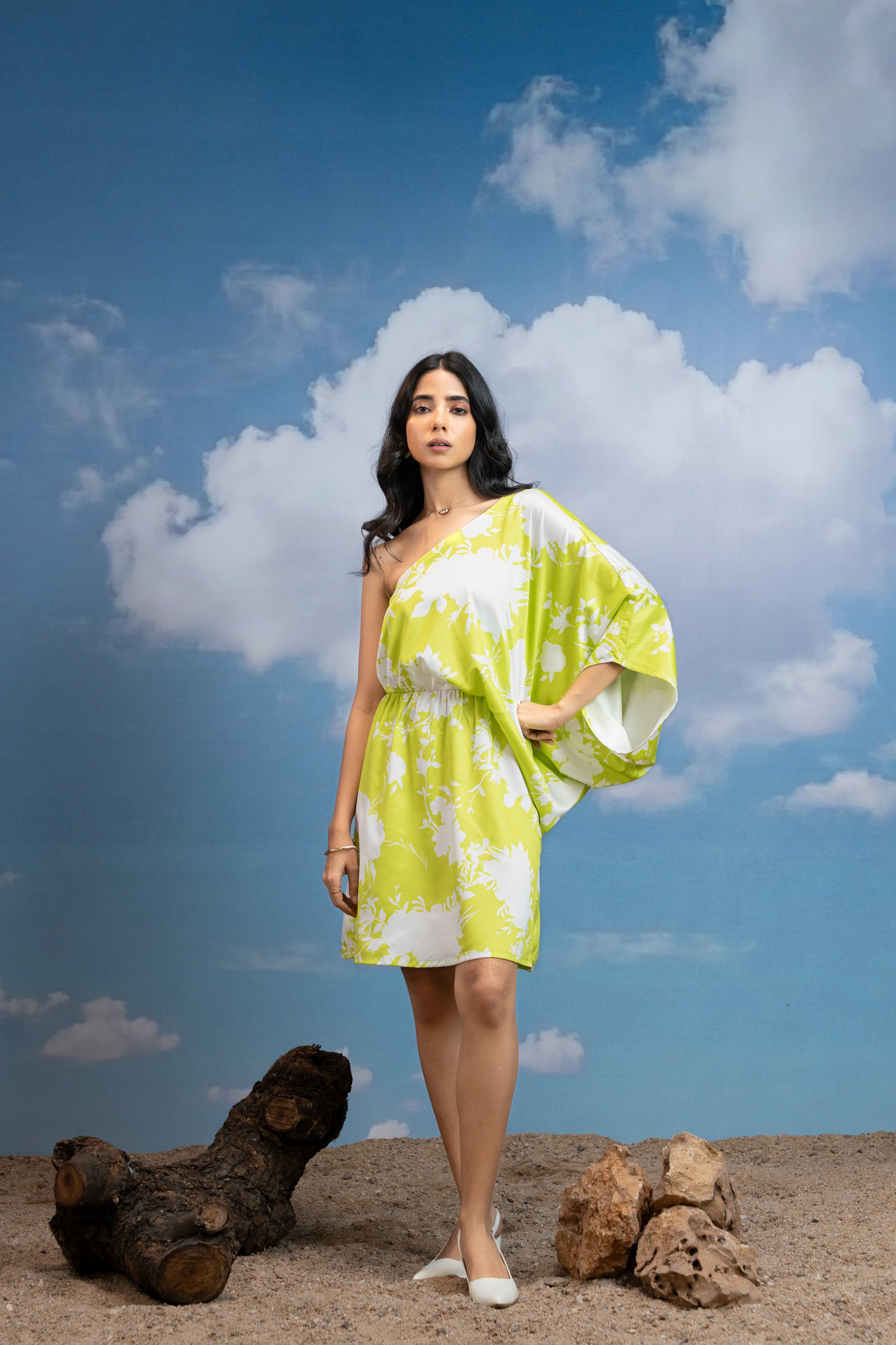 Lime Light One Shoulder Dress
