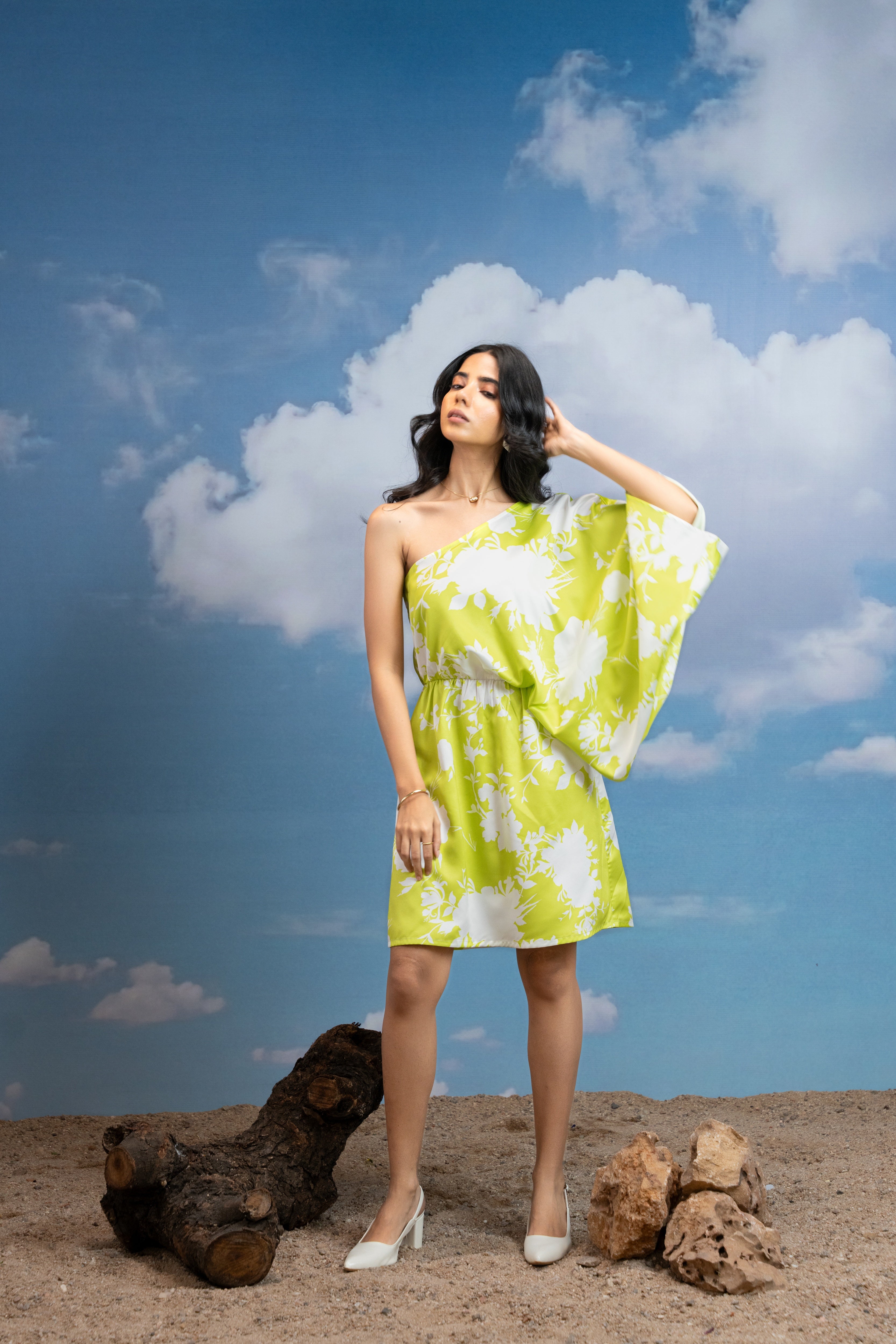 Lime Light One Shoulder Dress