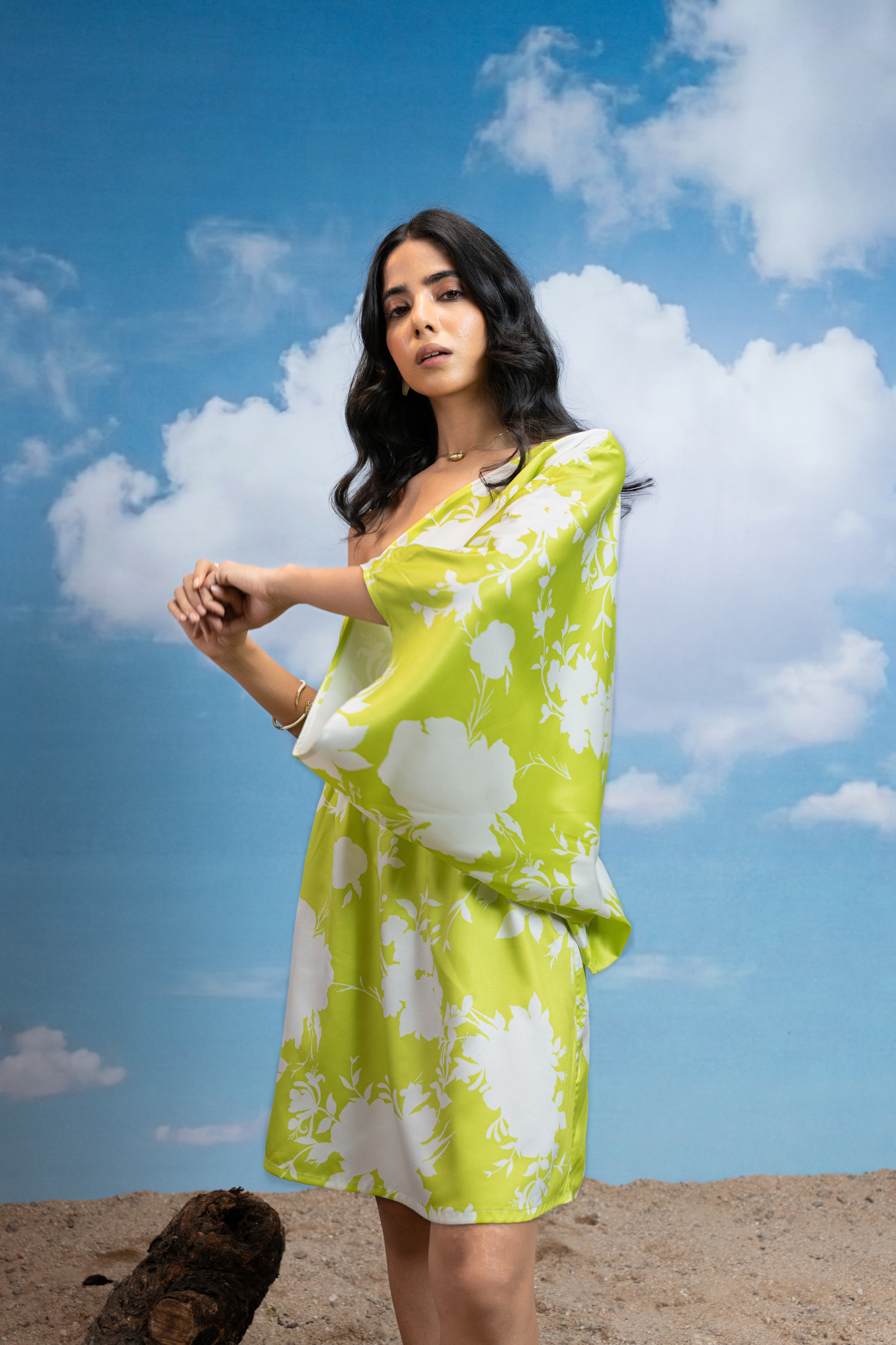 Lime Light One Shoulder Dress