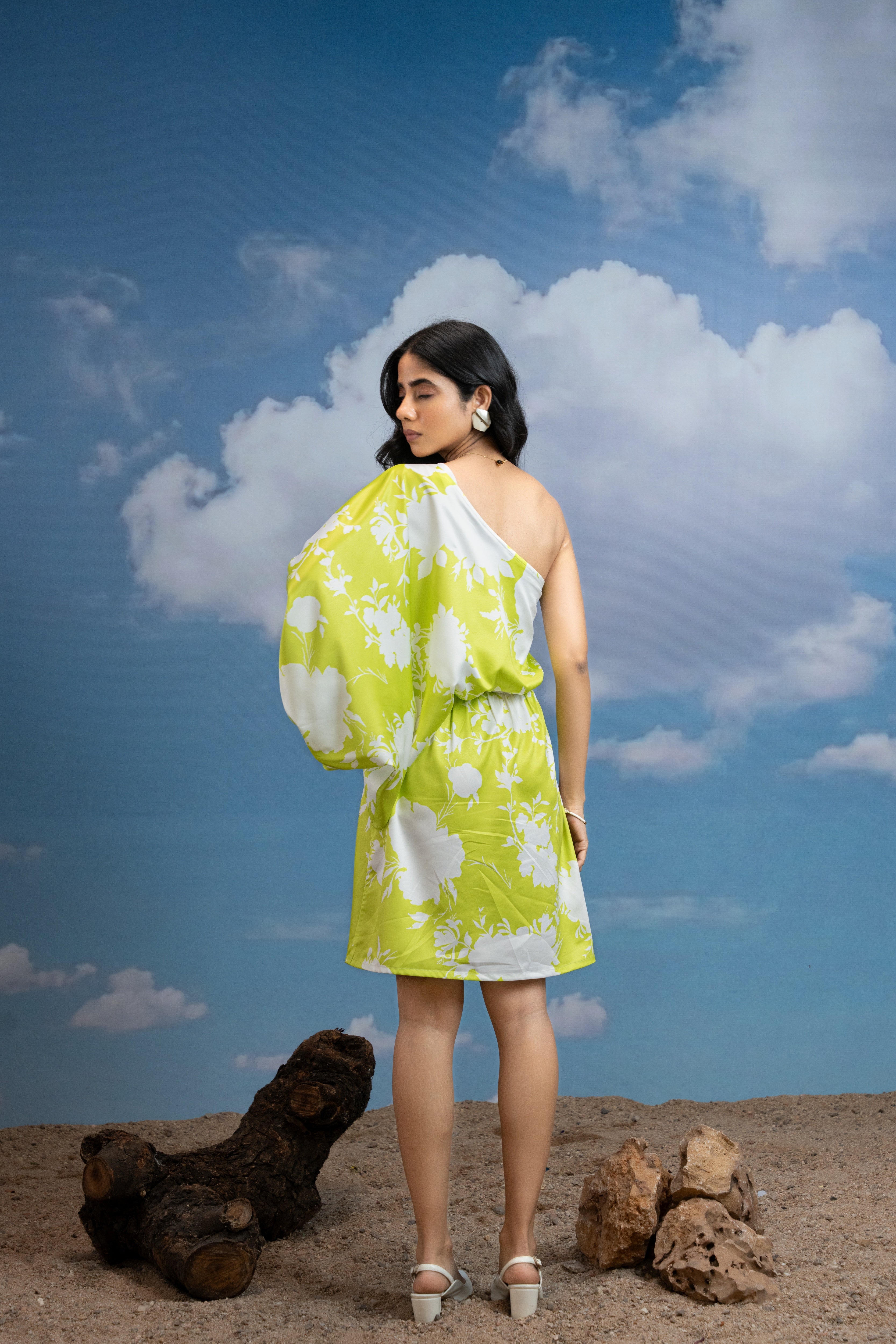 Lime Light One Shoulder Dress