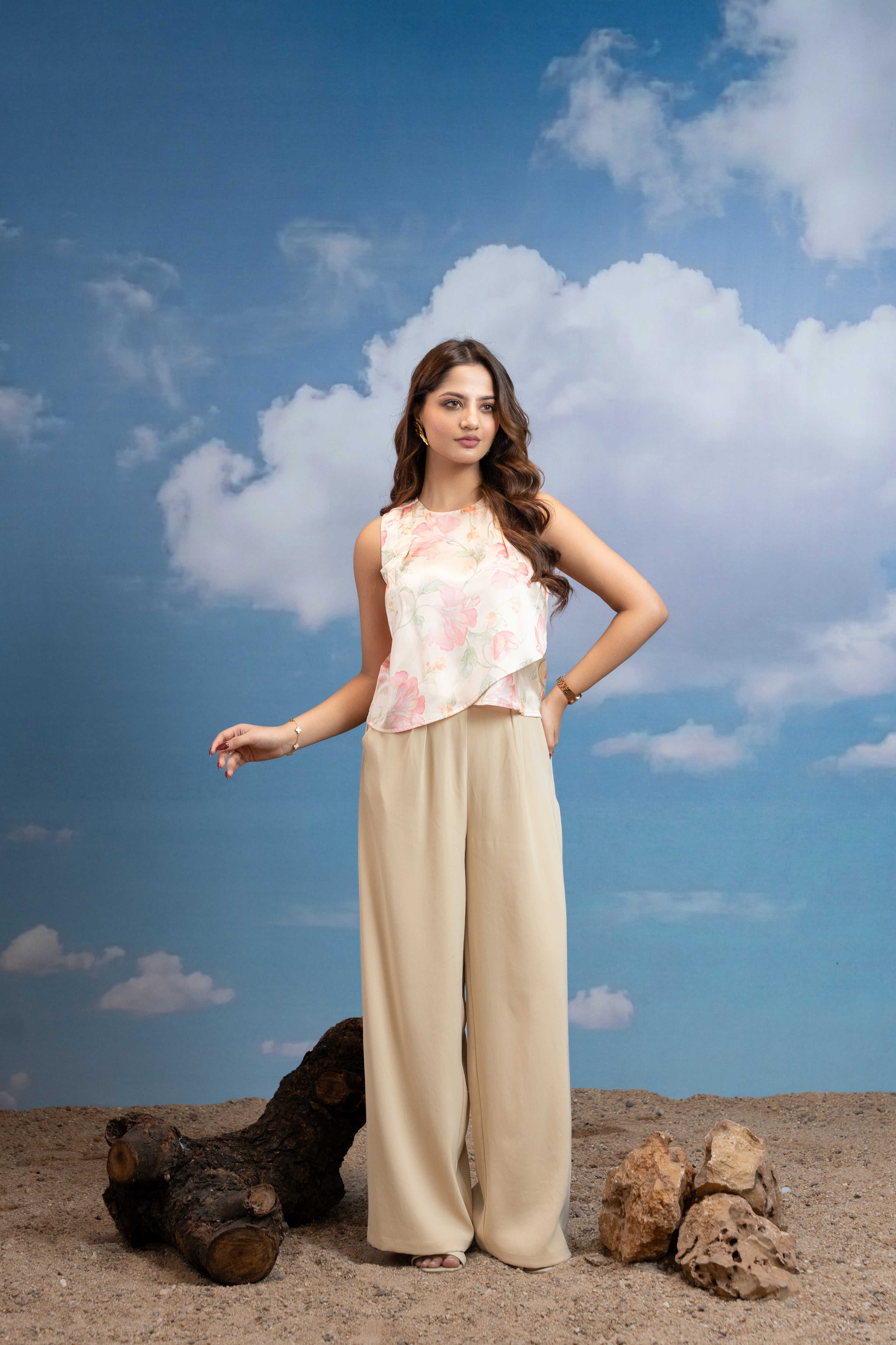 Blush Petal Curved Top