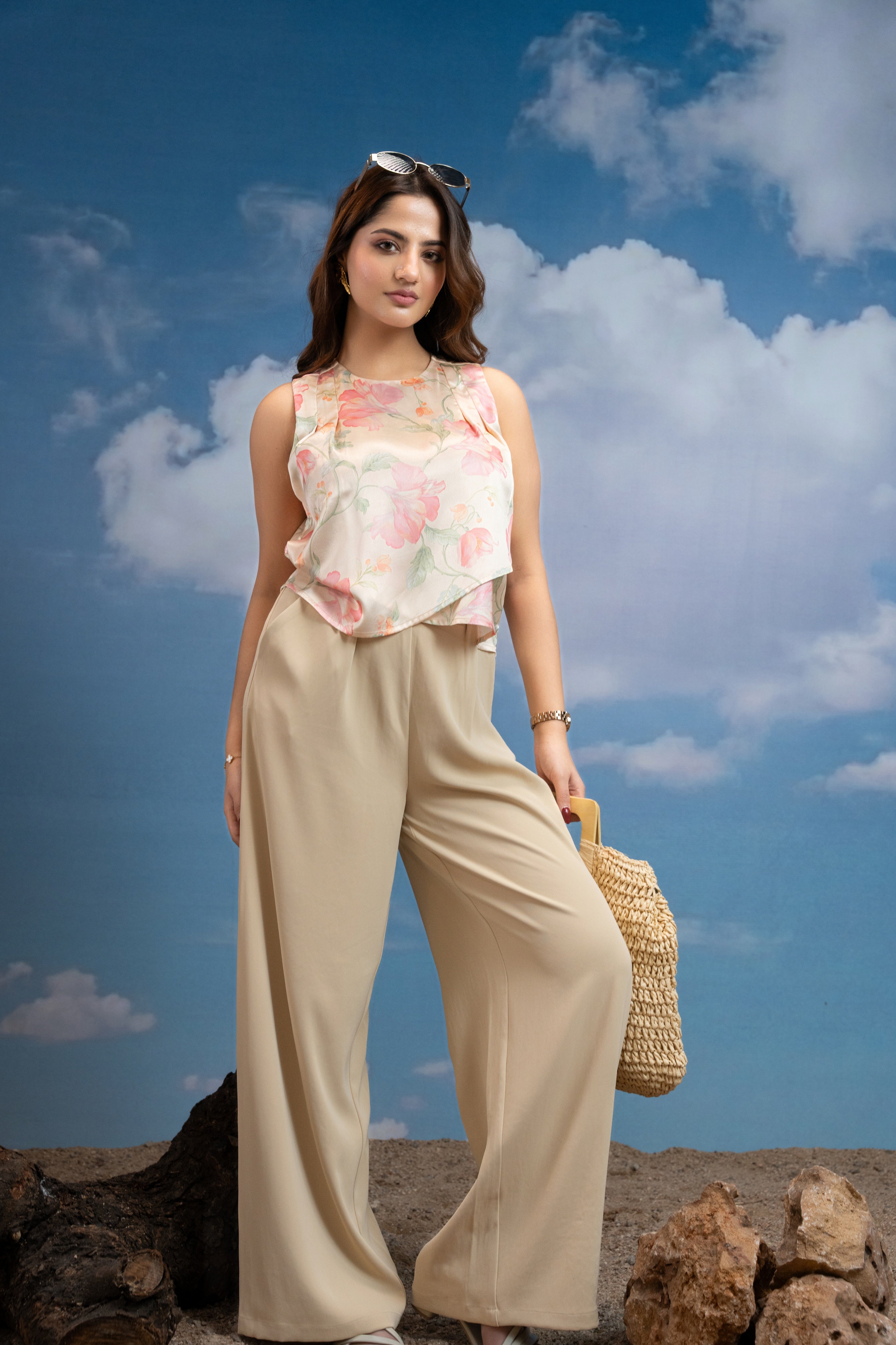 Blush Petal Curved Top