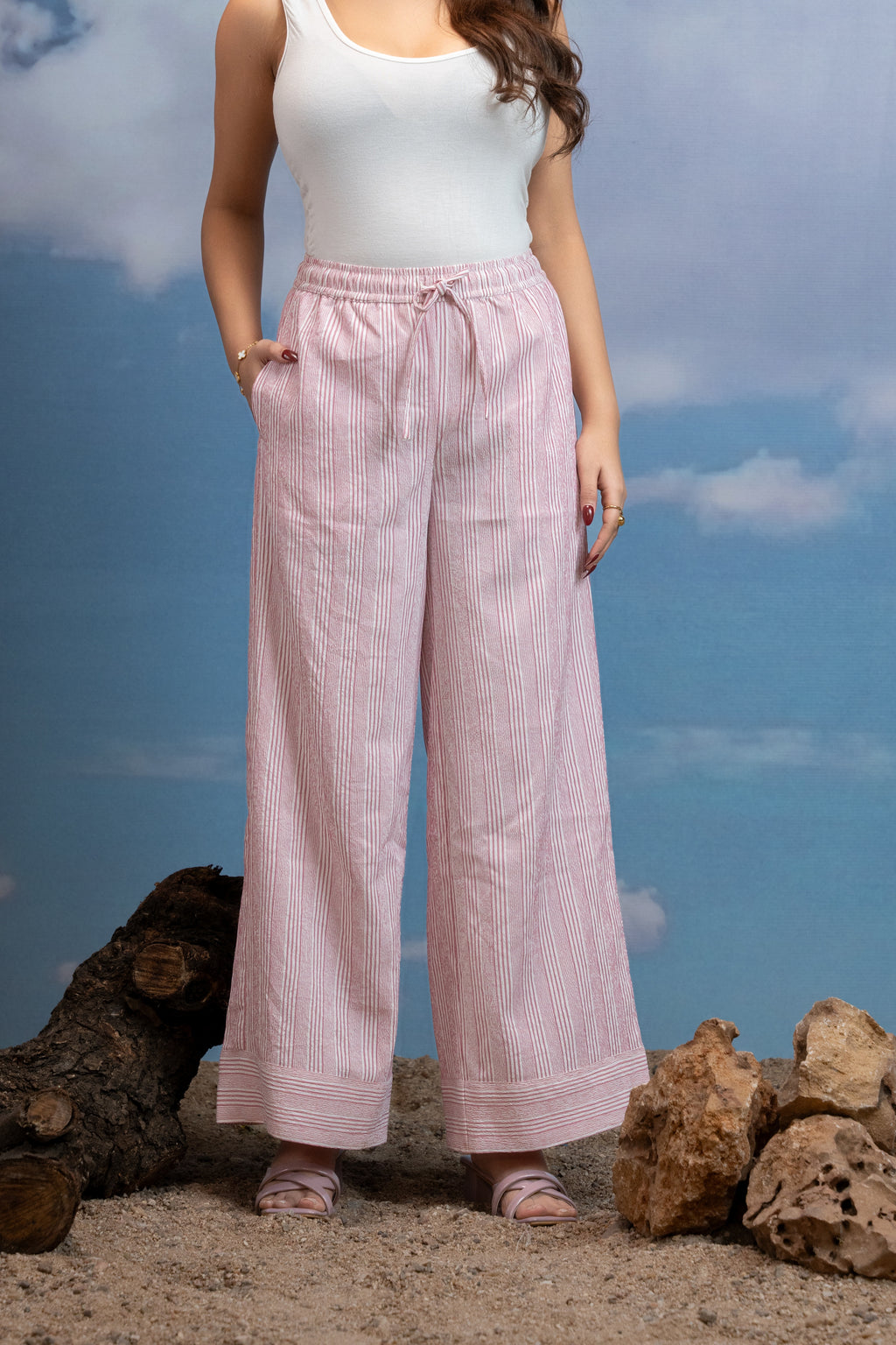 Blush Haven Striped Pyjama