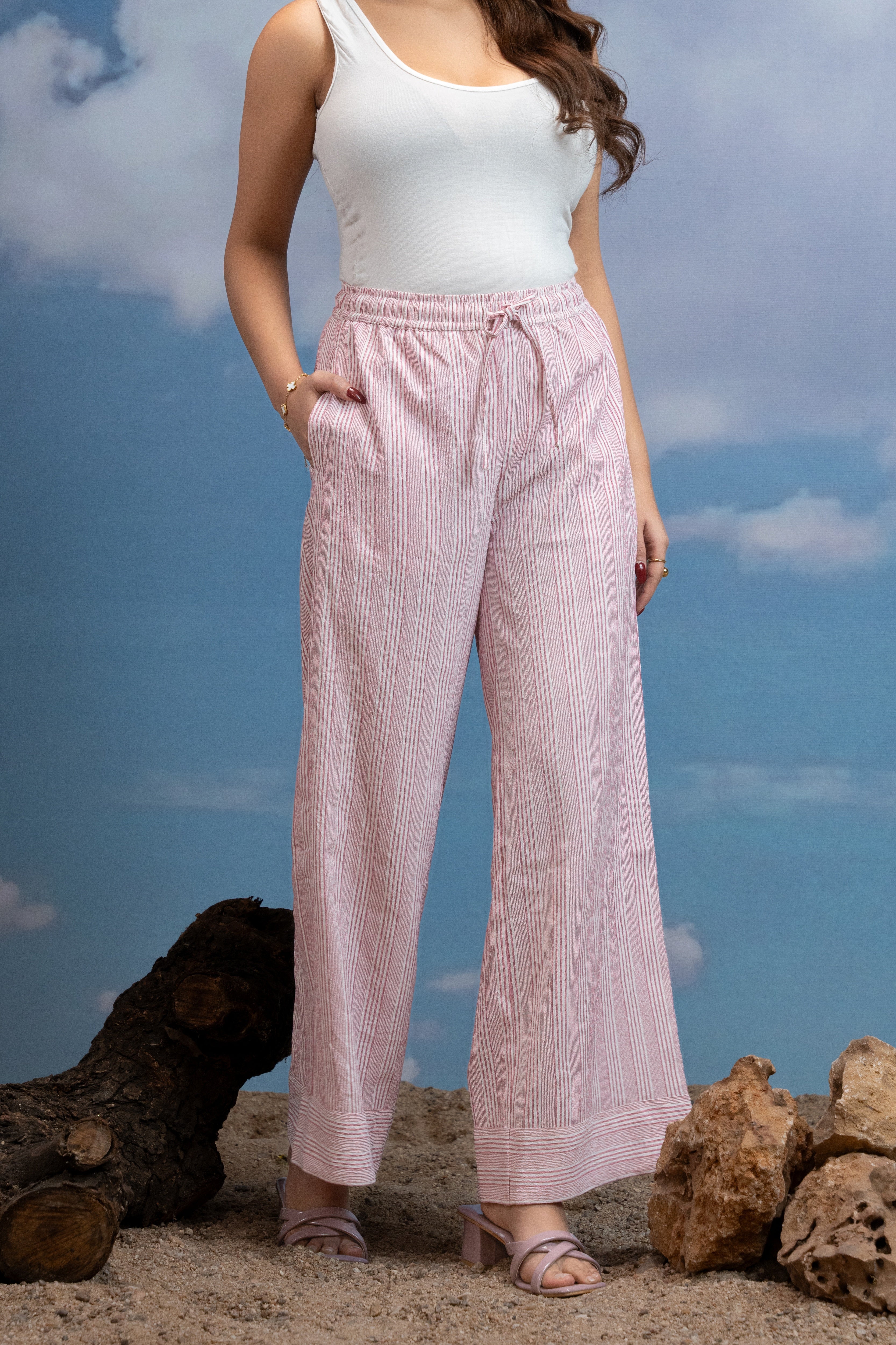 Blush Haven Striped Pyjama