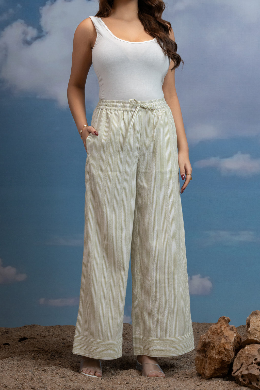 Sage Breeze Striped Pyjama
