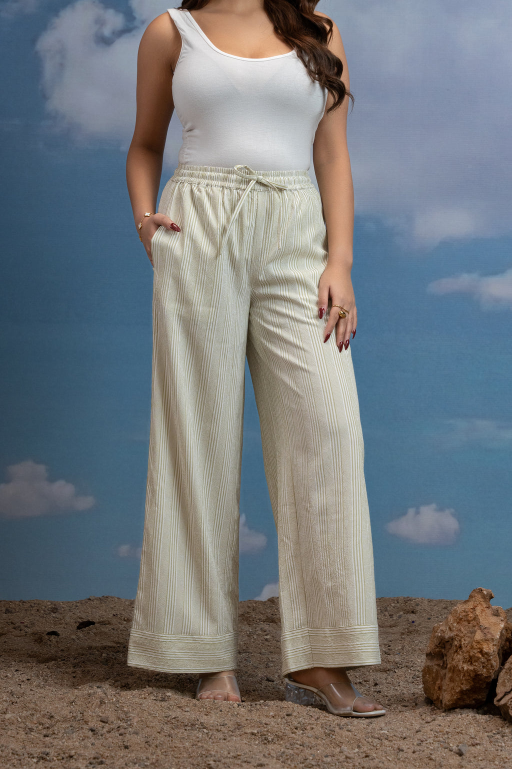 Sage Breeze Striped Pyjama