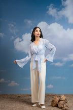 Sky Petal Knot Top