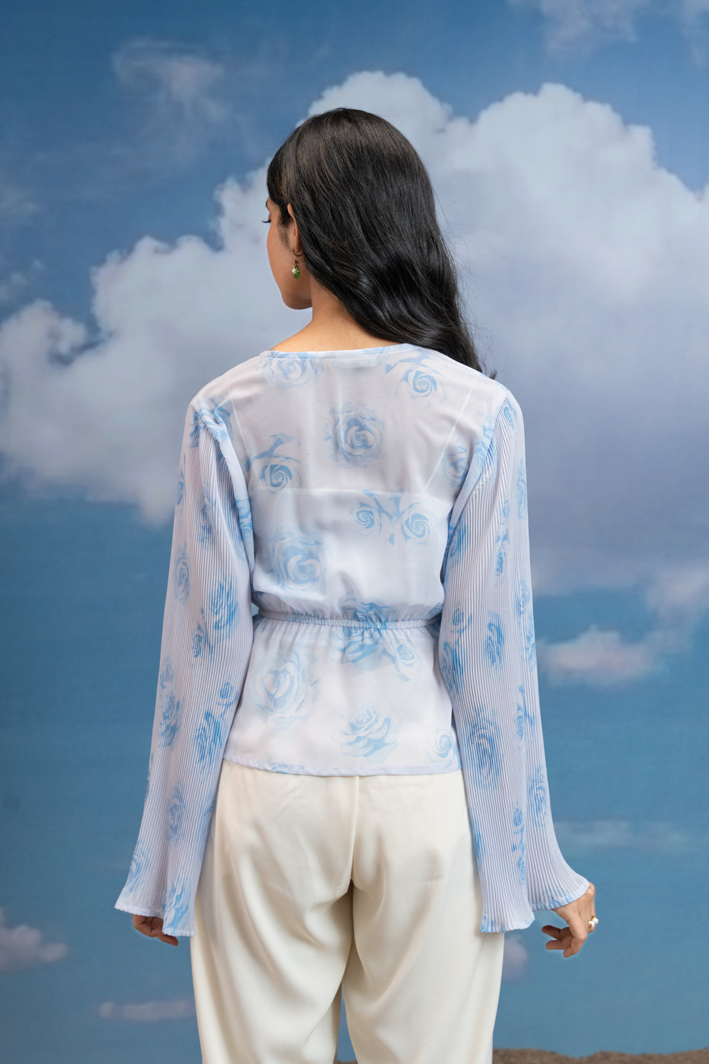 Sky Petal Knot Top