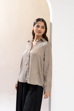 Champagne Petal Foil Shirt
