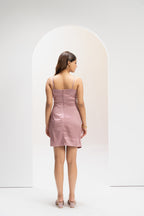 Rosewood Satin Sculpt Mini Dress