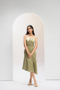 Olive Whisper Asymmetric Dress