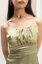 Olive Whisper Asymmetric Dress