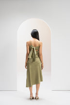 Olive Whisper Asymmetric Dress