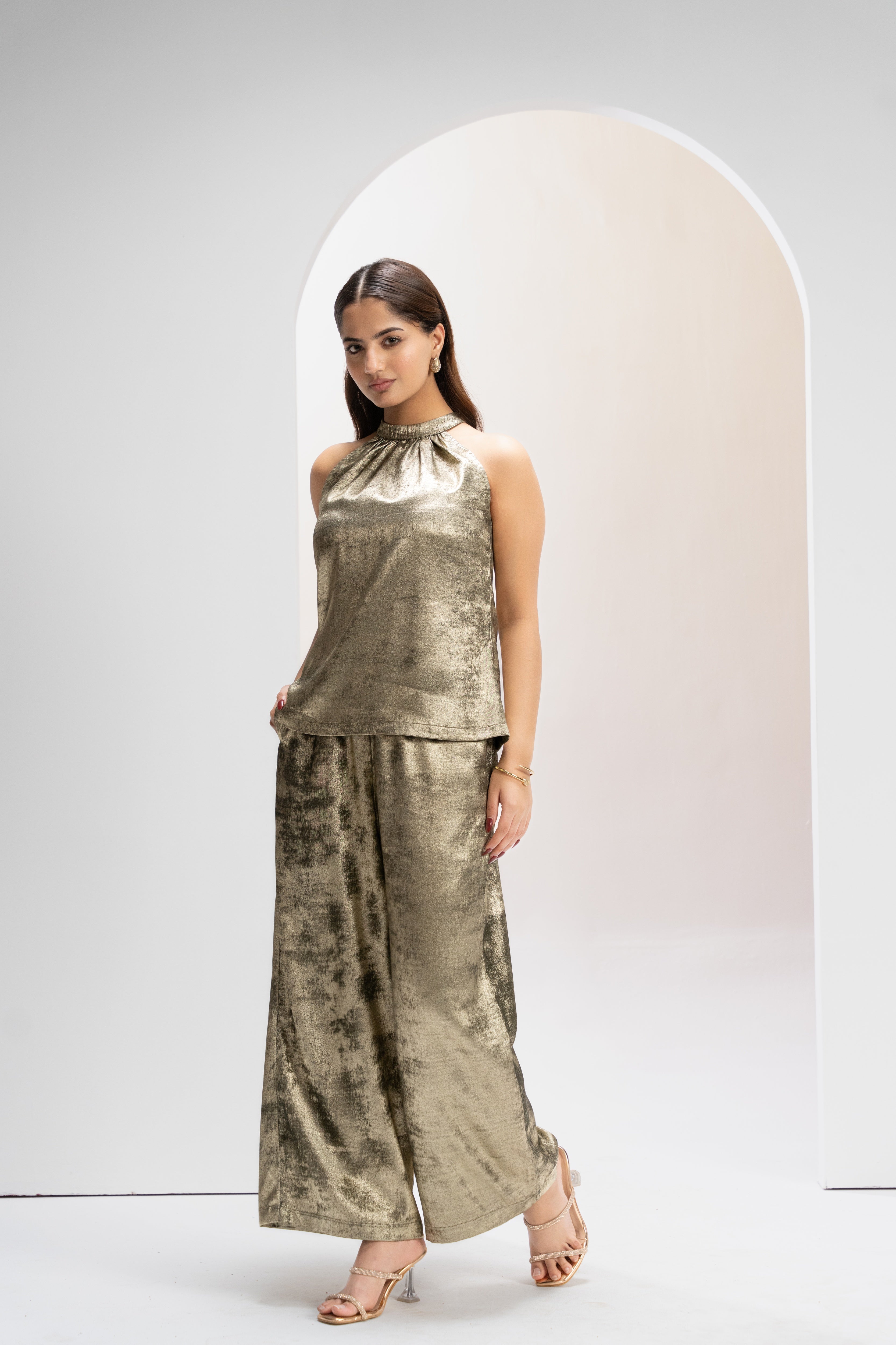 Olive Drape Aura Co ord Set