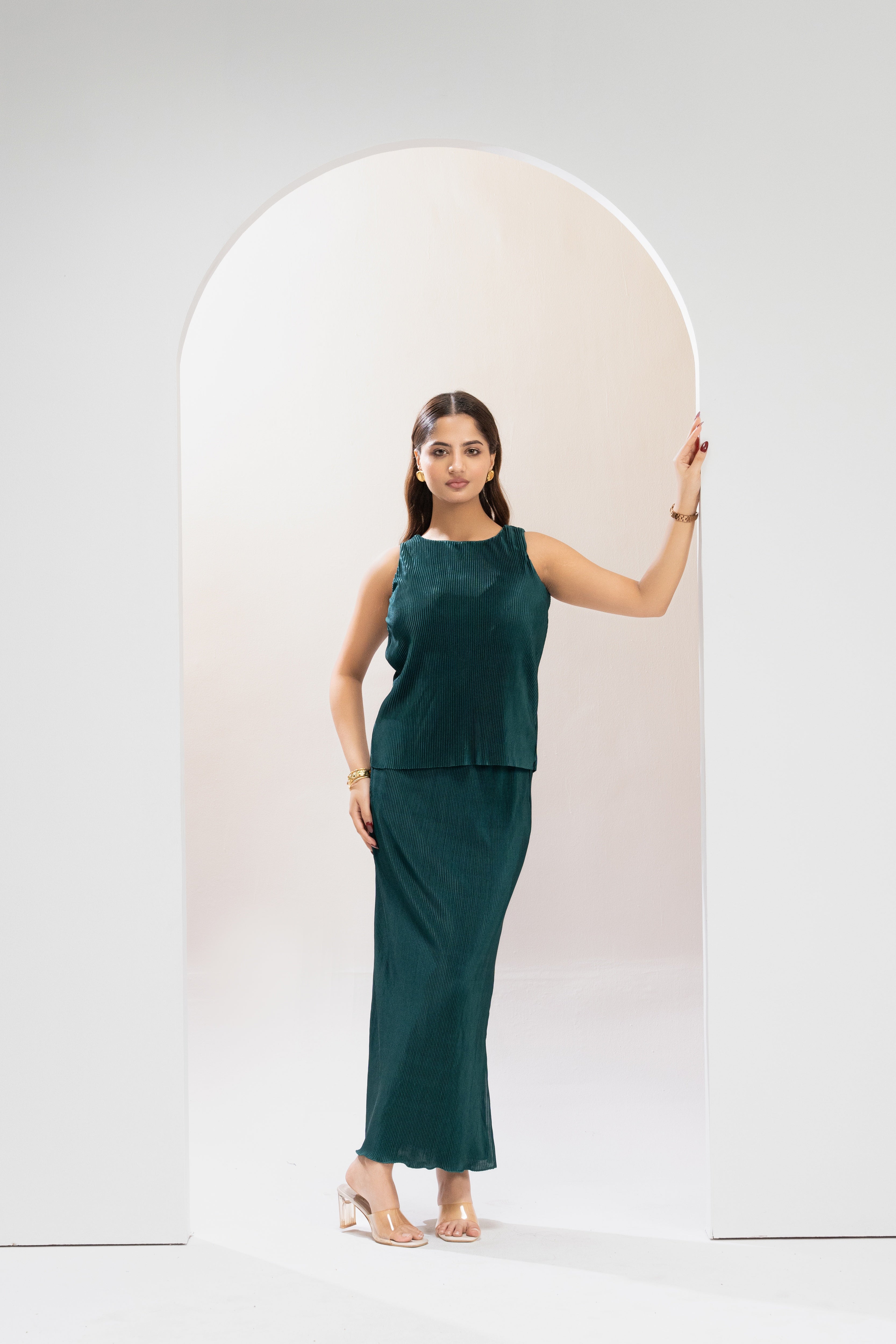 Emerald Pleat Poise Co ord Set