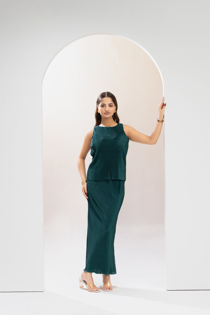 Emerald Pleat Poise Co ord Set