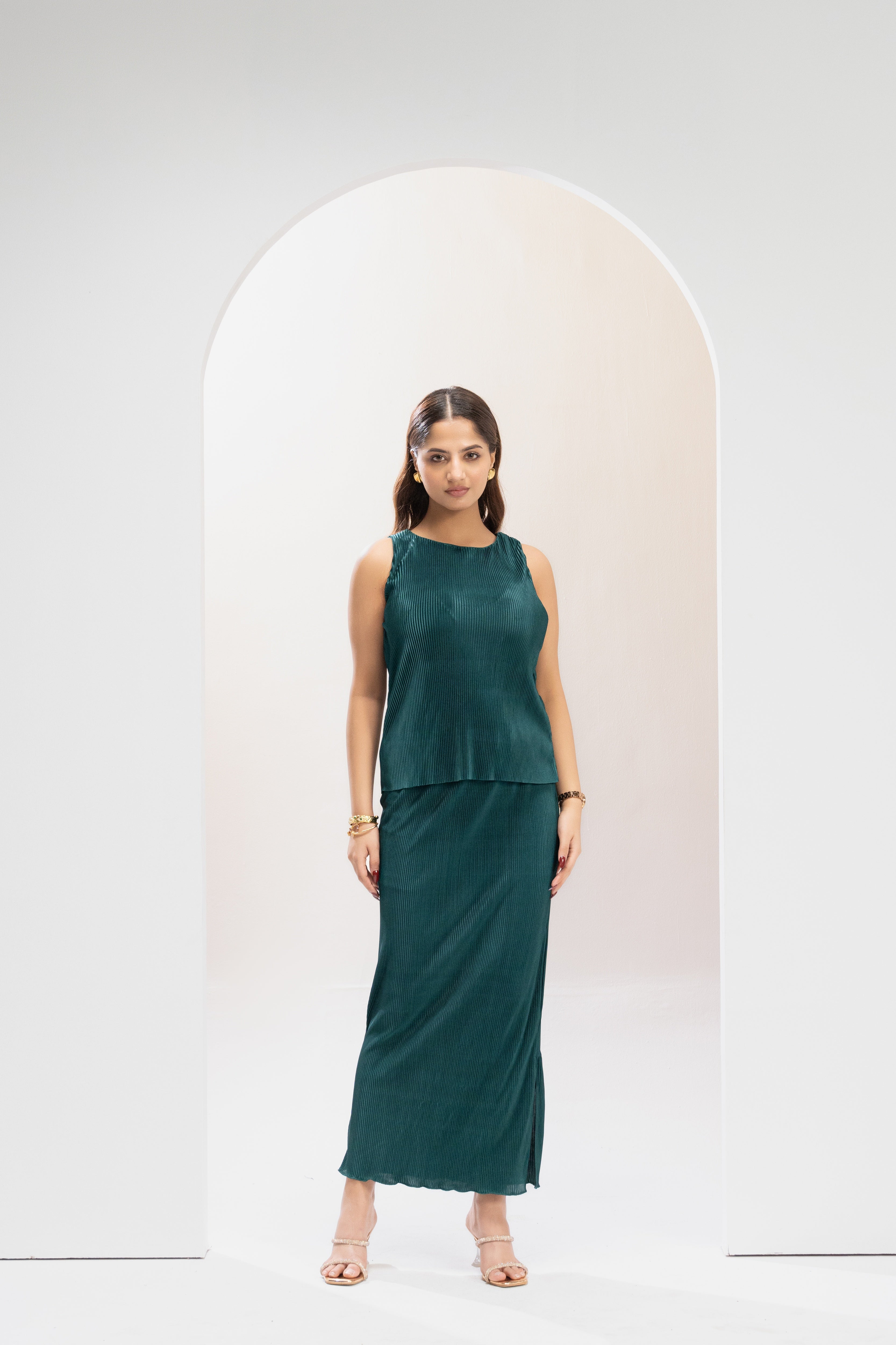 Emerald Pleat Poise Co ord Set