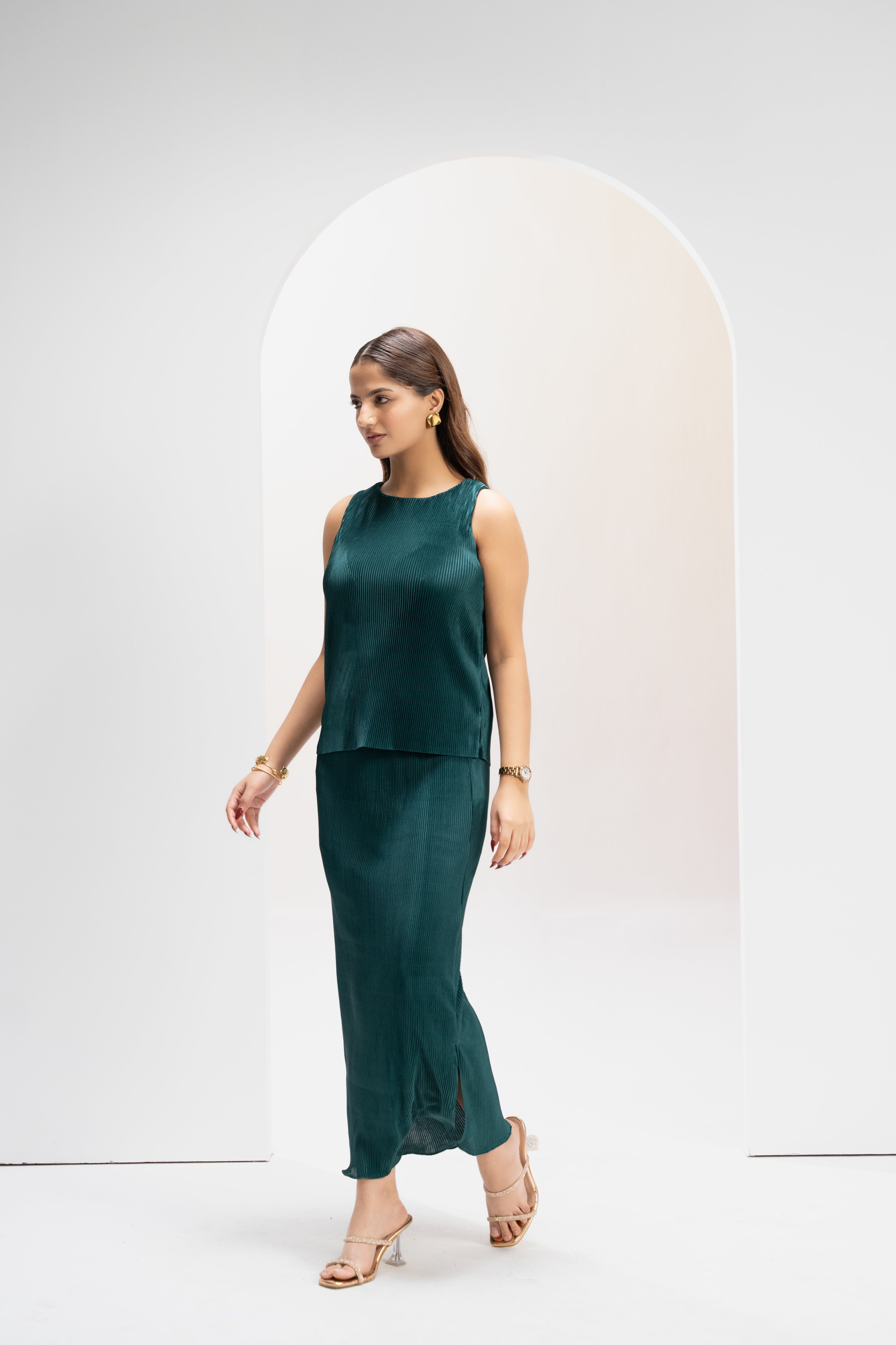 Emerald Pleat Poise Co ord Set