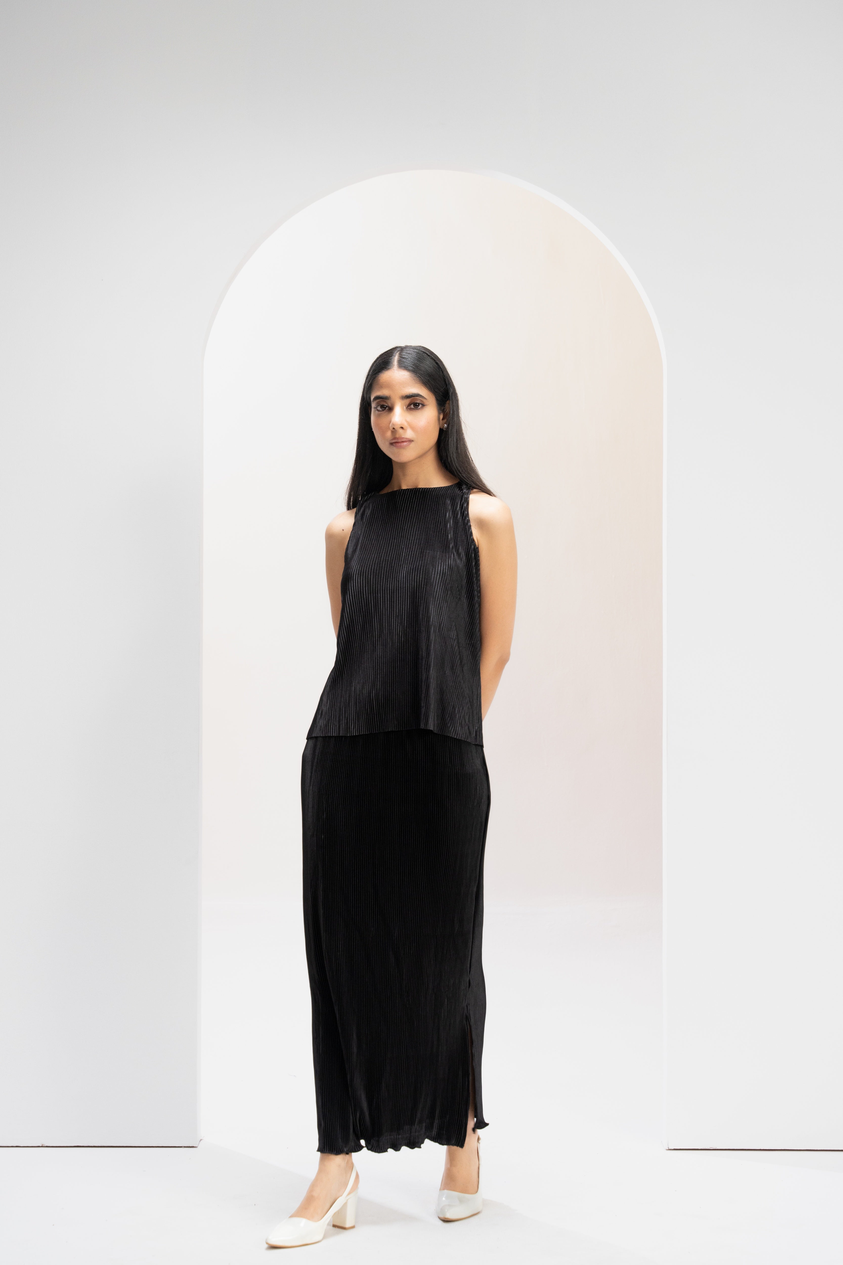 Midnight Pleated Co-ord Set
