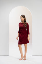 Crimson Poise Everyday Dress