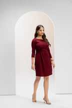 Crimson Poise Everyday Dress
