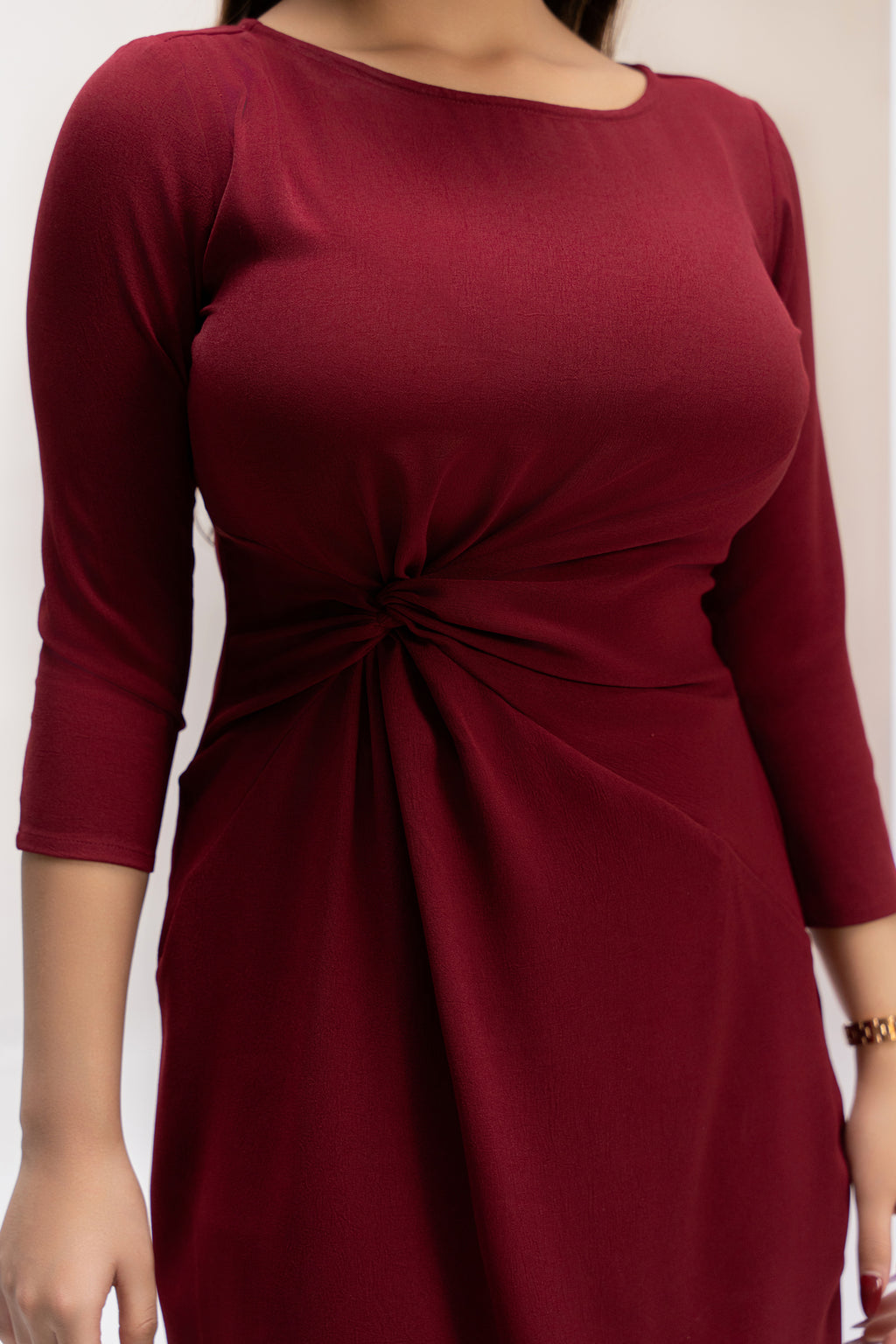 Crimson Poise Everyday Dress
