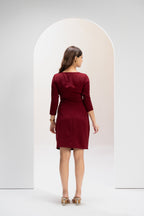 Crimson Poise Everyday Dress