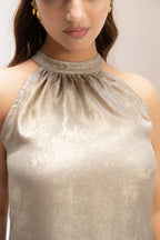 Champagne Halter Flow Co ord Set