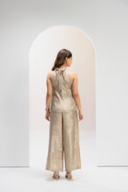 Champagne Halter Flow Co ord Set