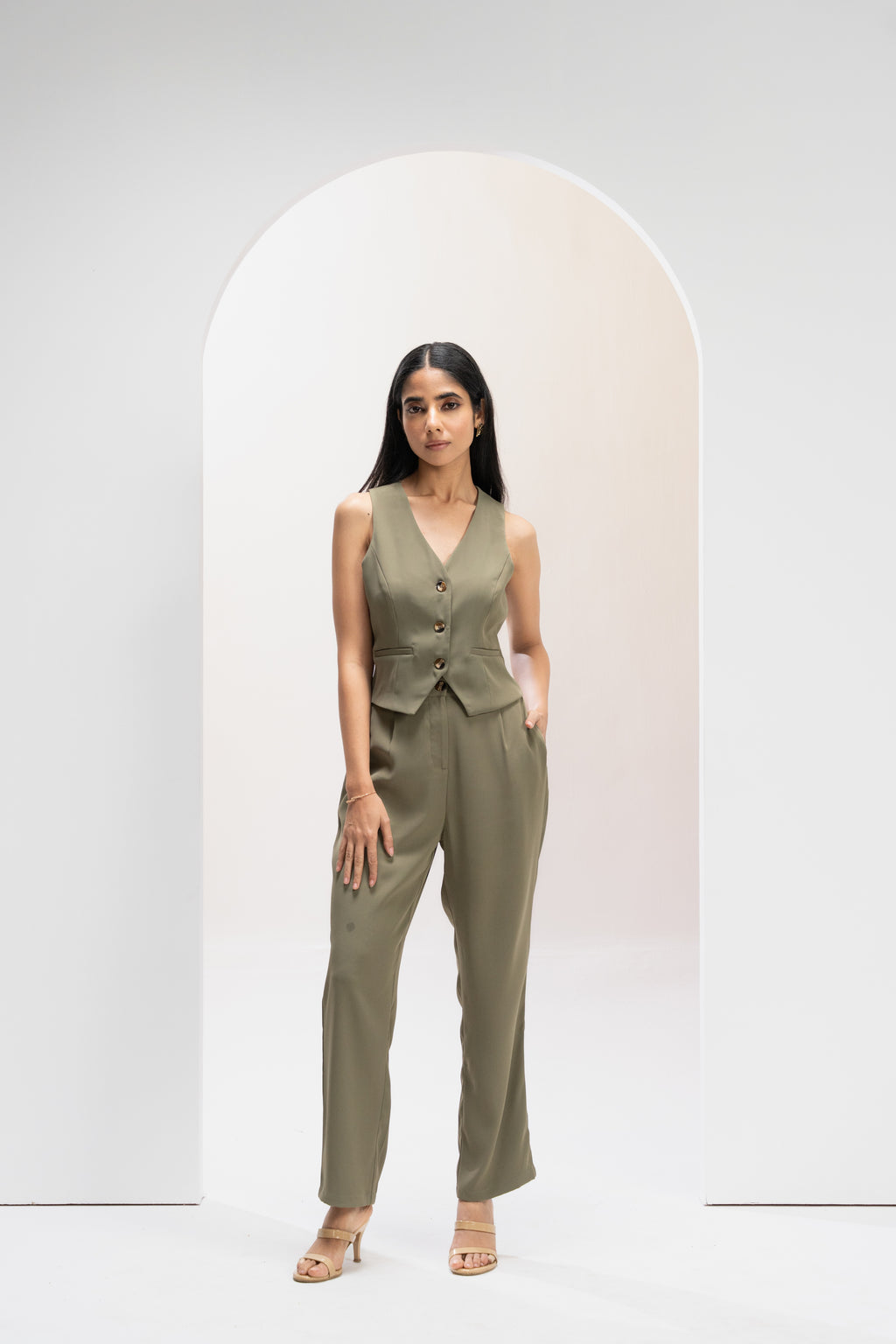 Olive Urban Edge Pant Co ord Set