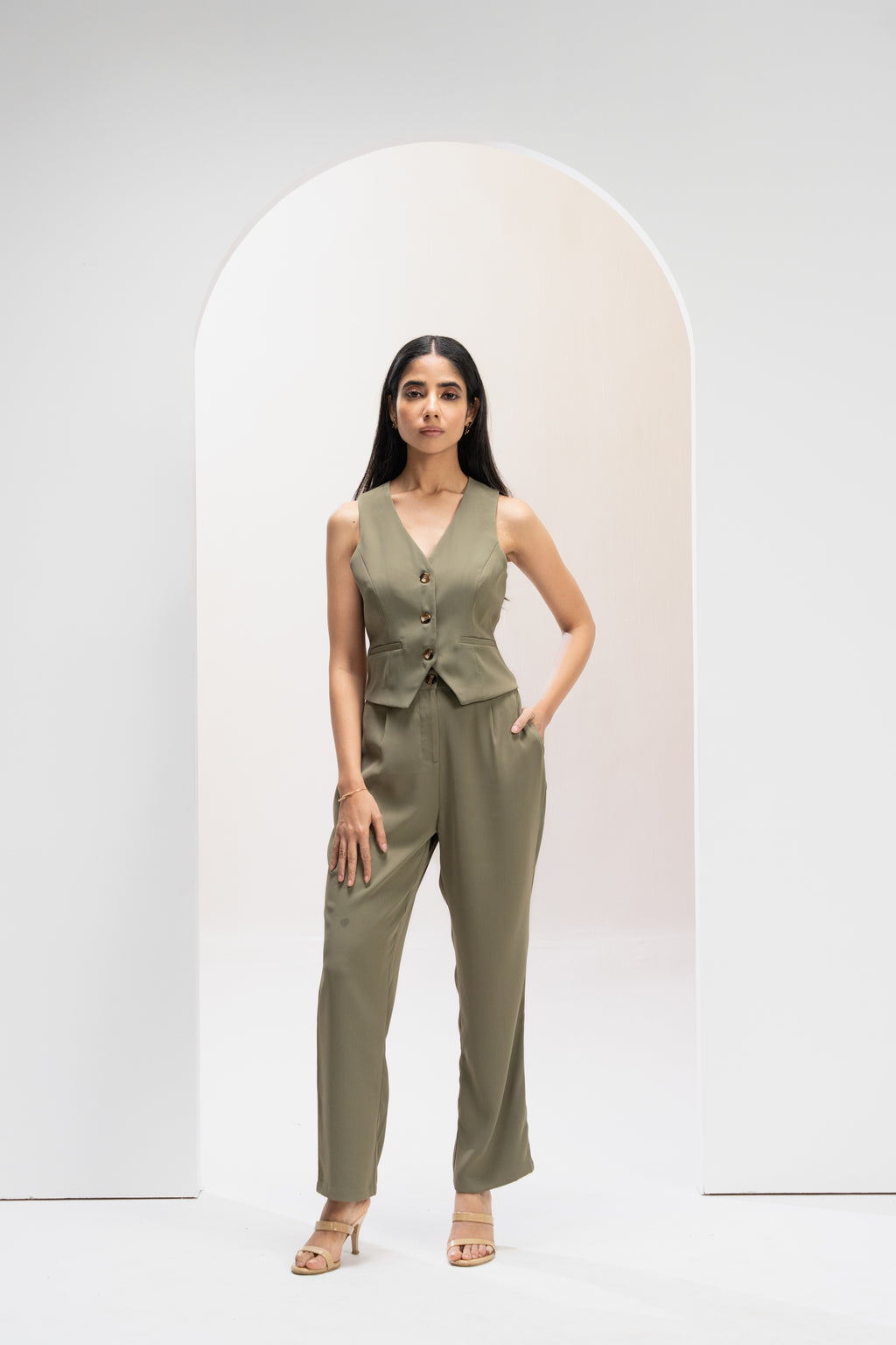 Olive Urban Edge Pant Co ord Set