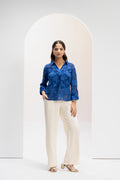 Azure Poise Jacquard Top