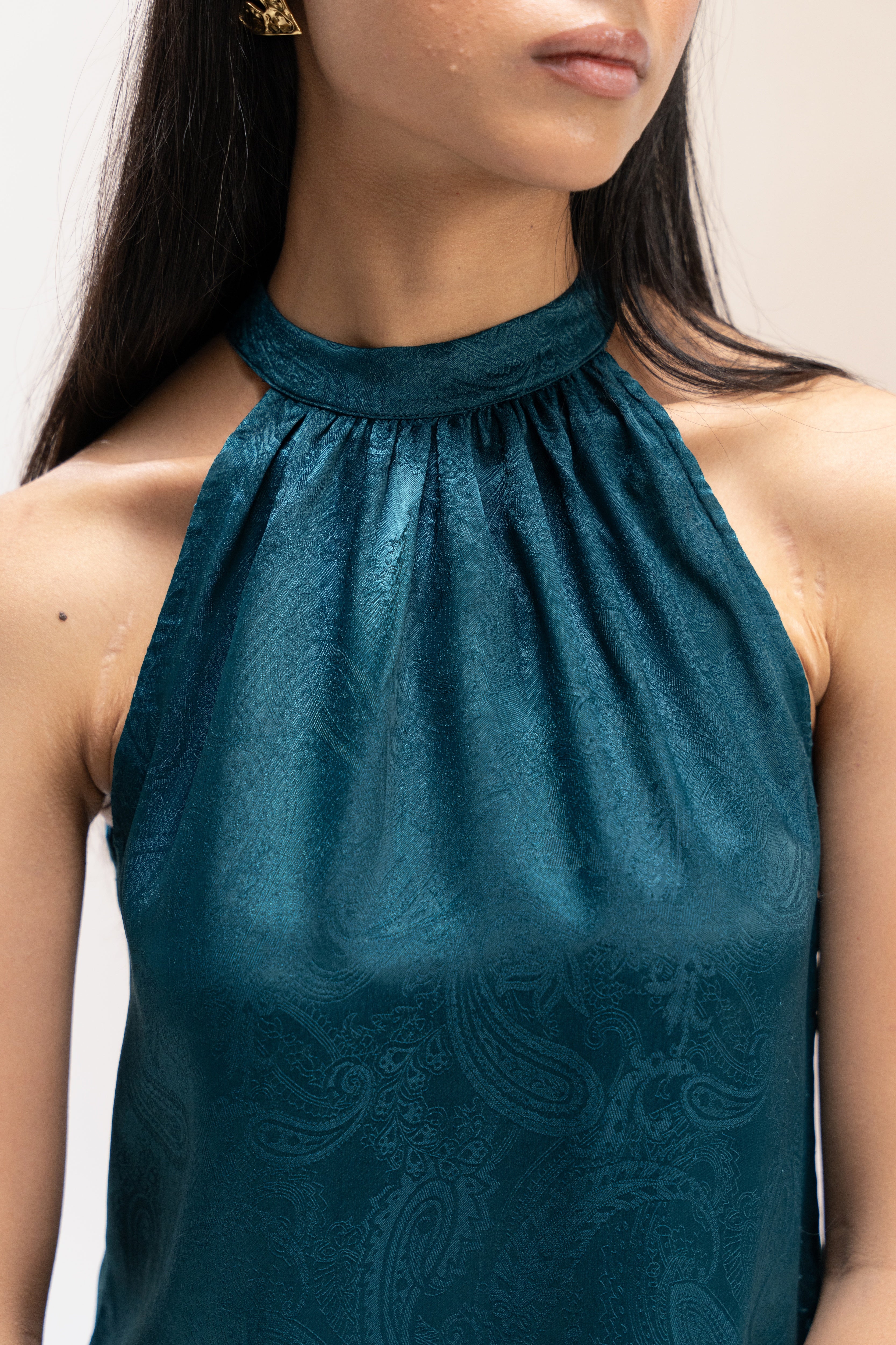 Teal Jacquard Muse Co ord Set