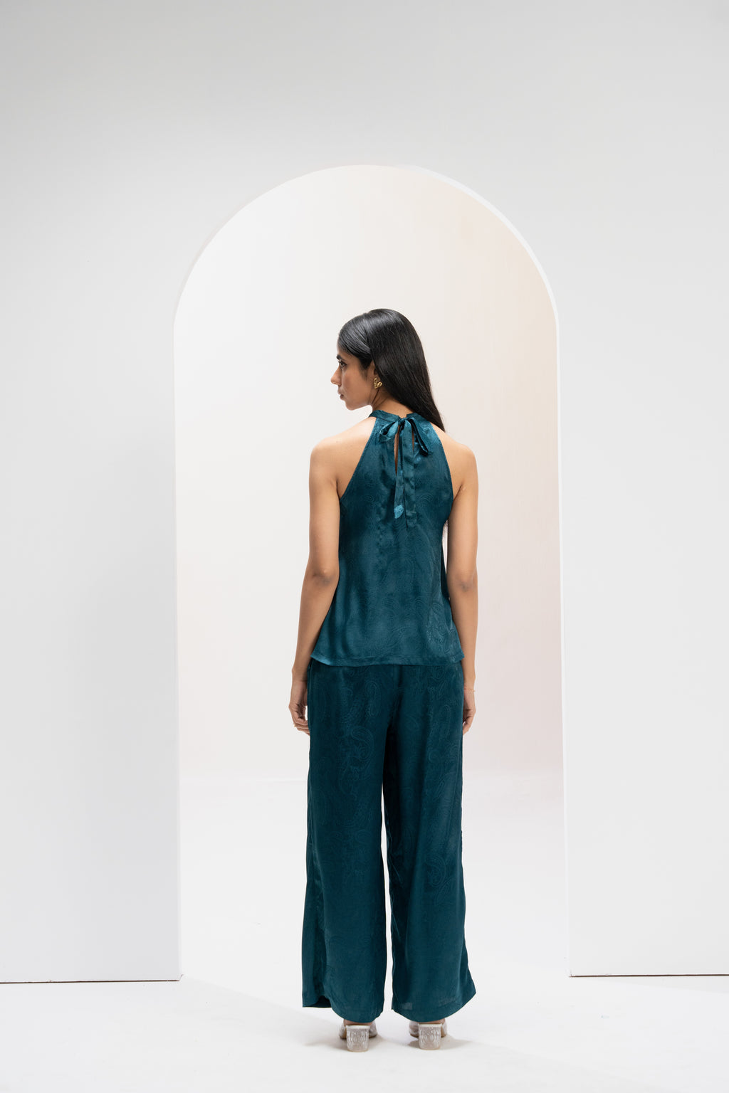 Teal Jacquard Muse Co ord Set