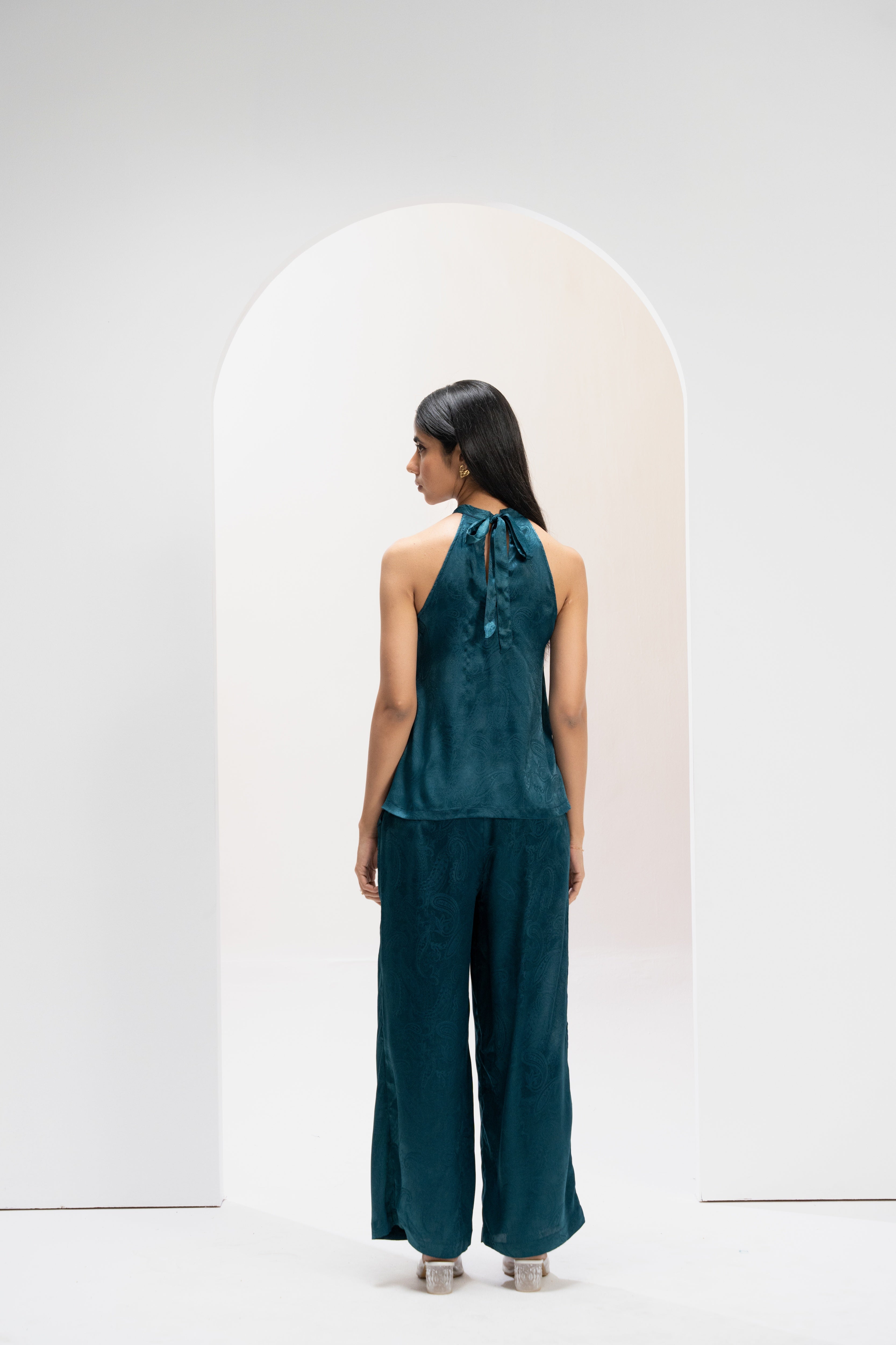 Teal Jacquard Muse Co ord Set